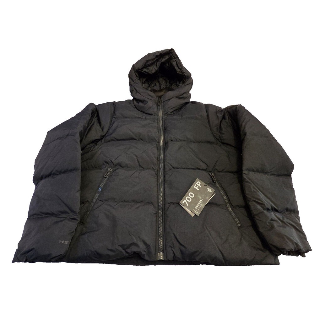 NWT Under Armour ColdGear Crinkle Down Jacket Womens Large Black 700 Fill Hooded